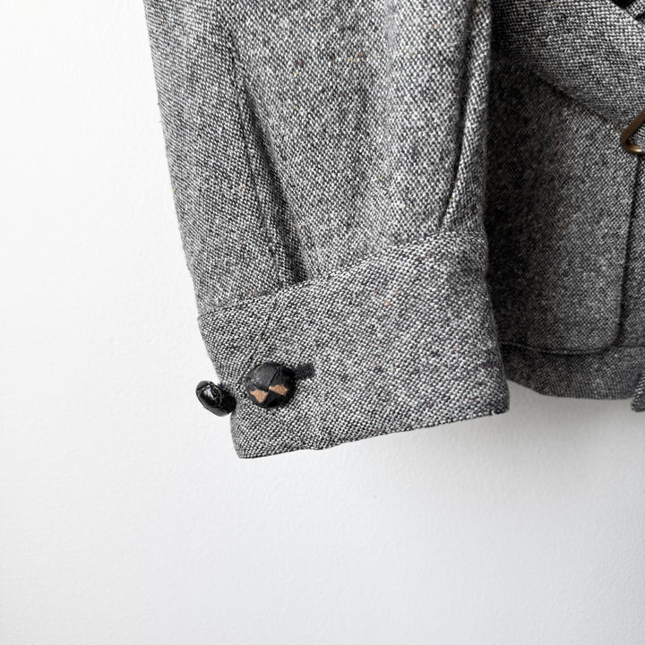Yves Saint Laurent Rive Gauche FW2006 Gray Wool/Silk Belted Military Jacket