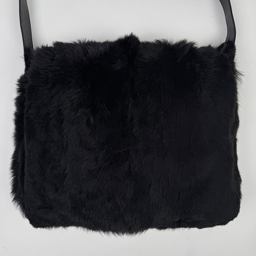 Gucci By Tom Ford SS1996 Reversible Rabbit Fur Leather Messenger Bag