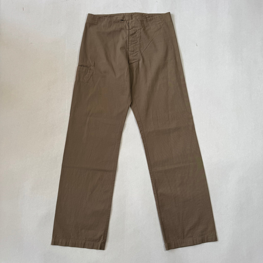 SS2002 Martin Margiela Khaki Cotton McQueen Pants