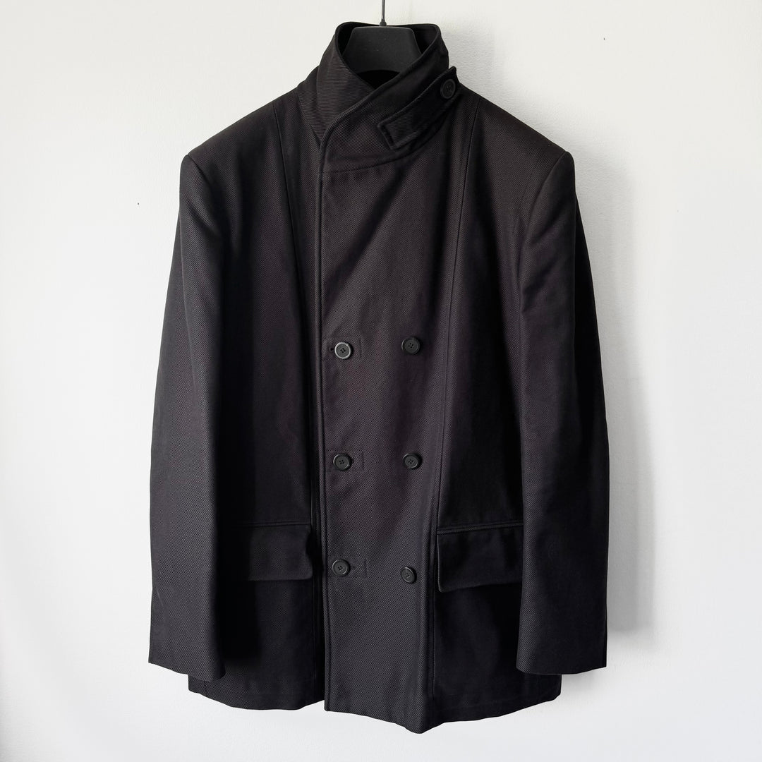 Yves Saint Laurent Rive Gauche By Tom Ford FW2001 Brown Cotton Double Breasted Short Coat