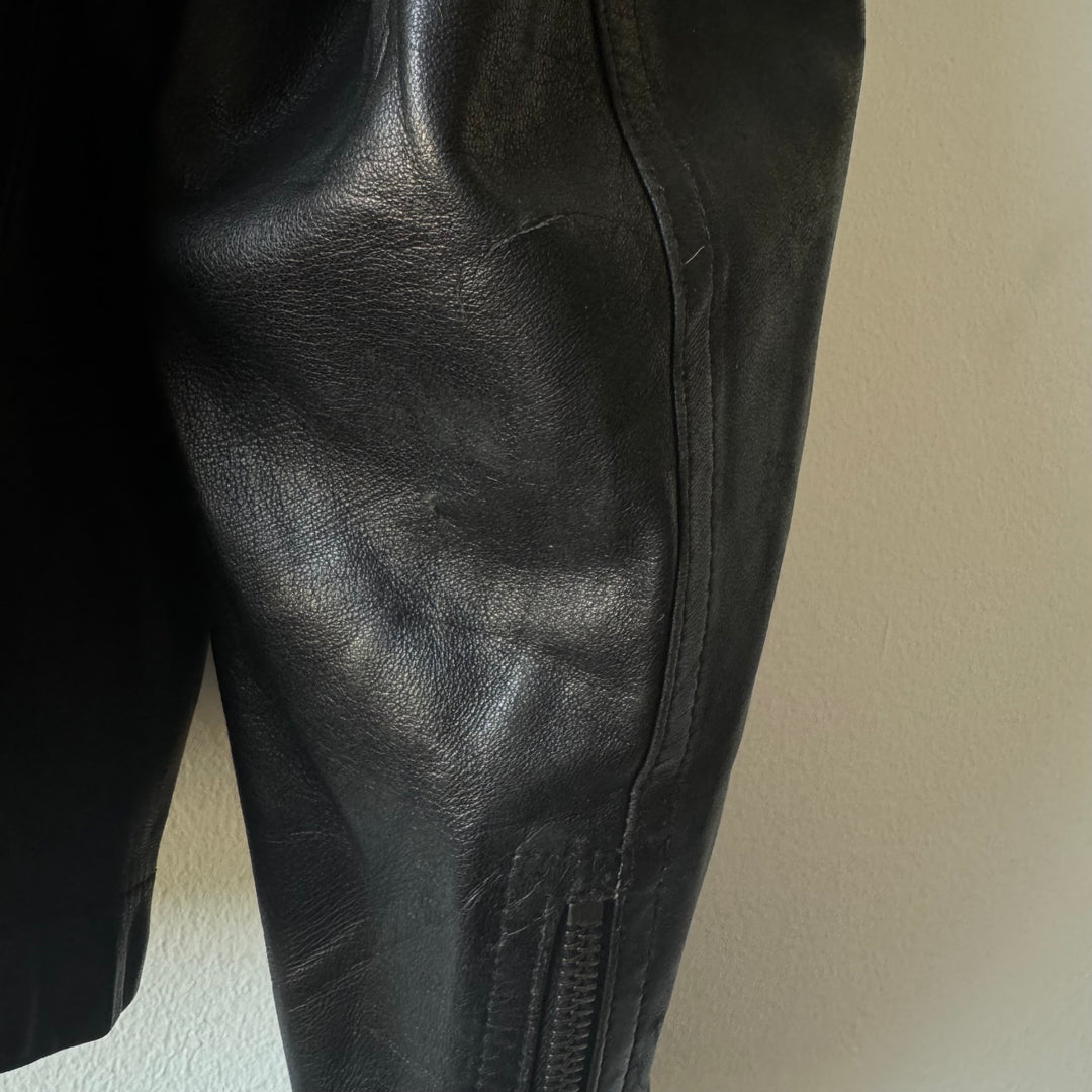 Prada 2000’s Mainline Cropped Leather Moto Jacket