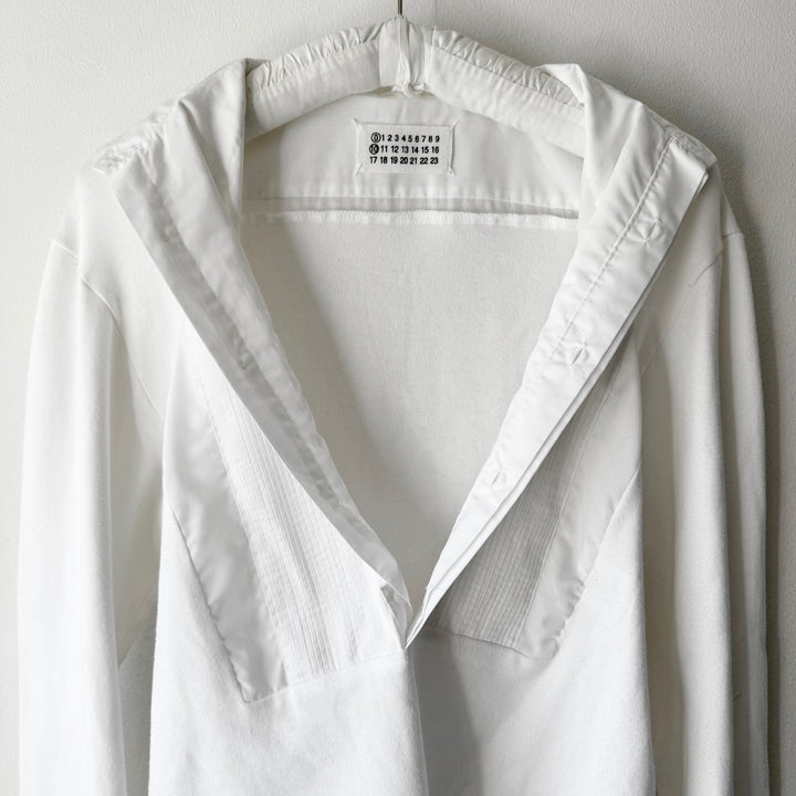 SS2003 Martin Margiela Artisanal White Hybrid Tuxedo Shirt Inlayed Longsleeve