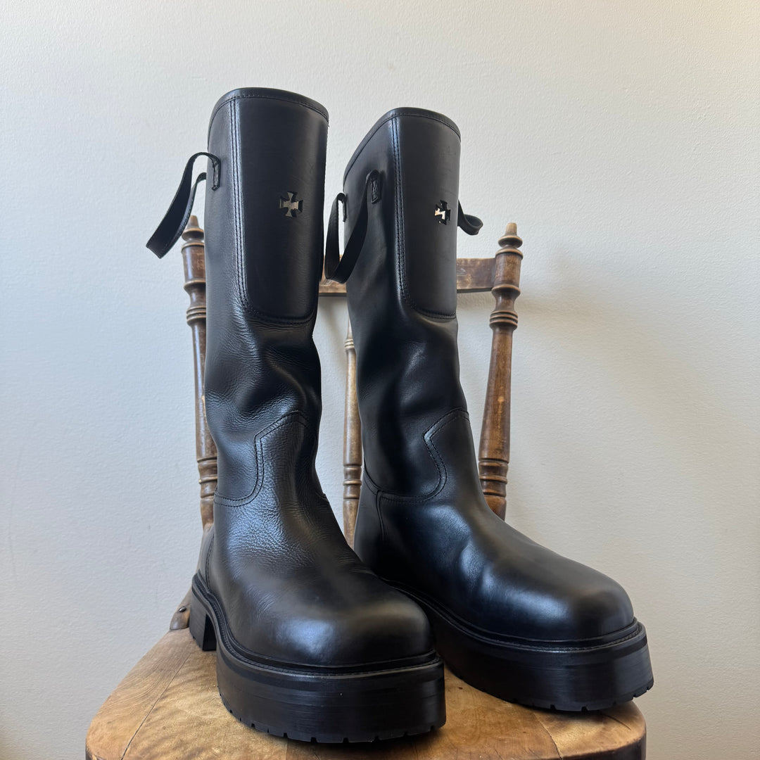 Enfants Riches Déprimés SS25 Platform Leather Riders Boots