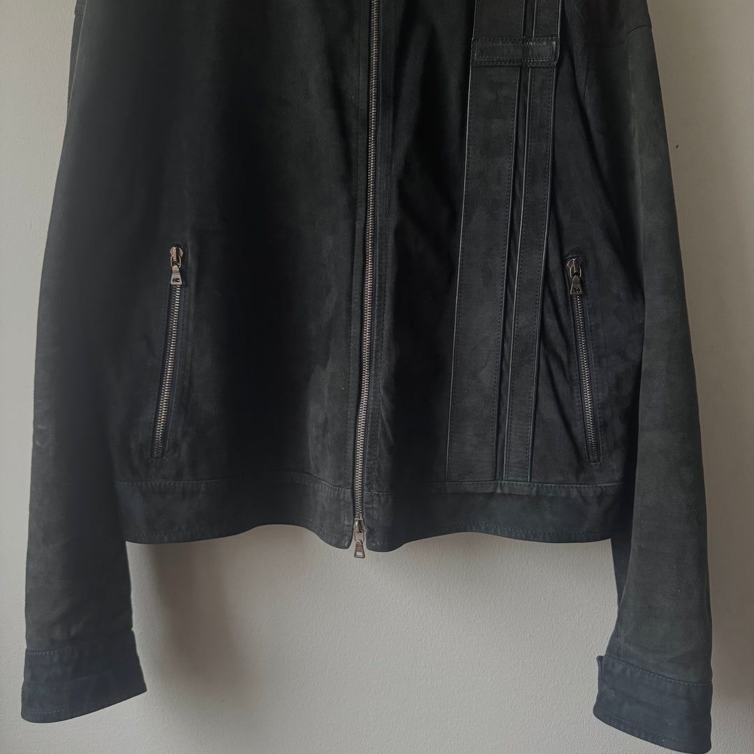 Prada 2000’s Nubuck Leather Café Racer Moto Jacket