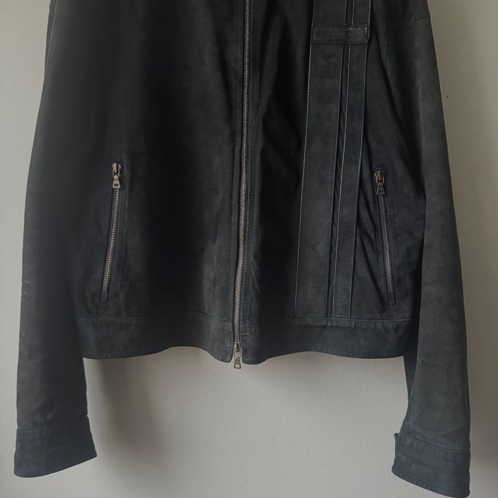 Prada 2000’s Nubuck Leather Café Racer Moto Jacket