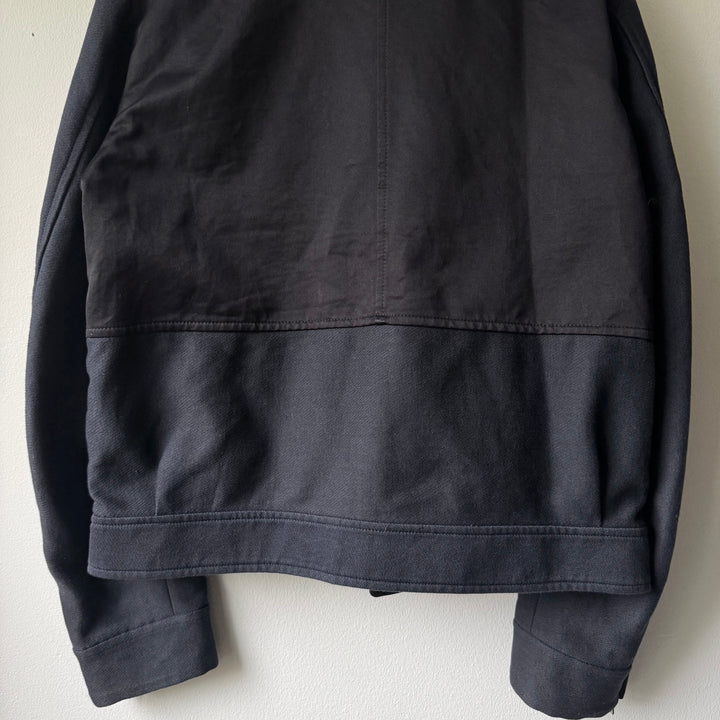 Dries Van Noten SS2013 Navy Cotton Velcro Cropped Café Racer Jacket