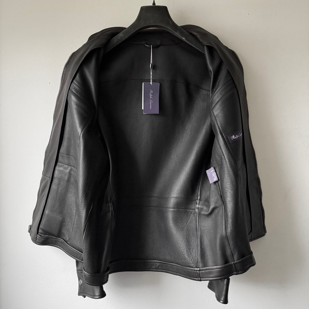 Ralph Lauren Purple Label Black Lamb Leather Field Jacket