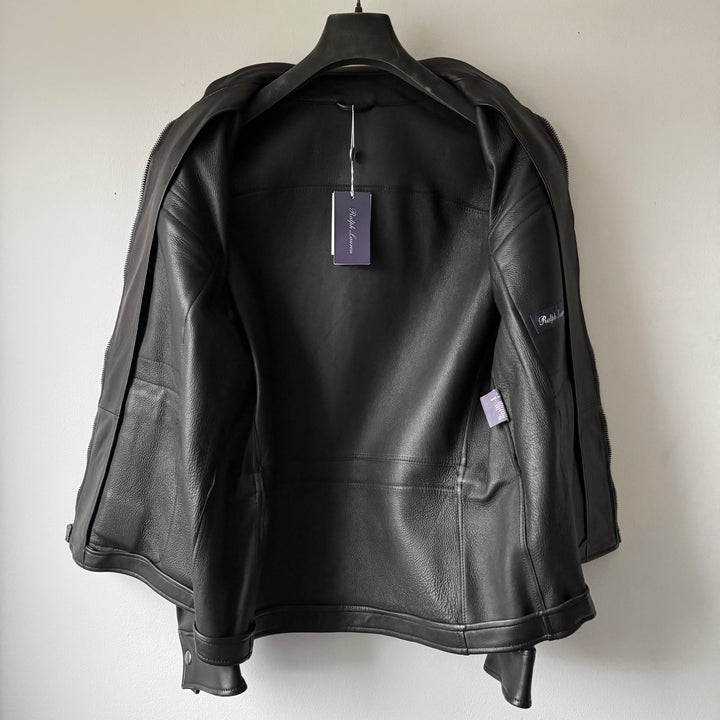 Ralph Lauren Purple Label Black Lamb Leather Field Jacket