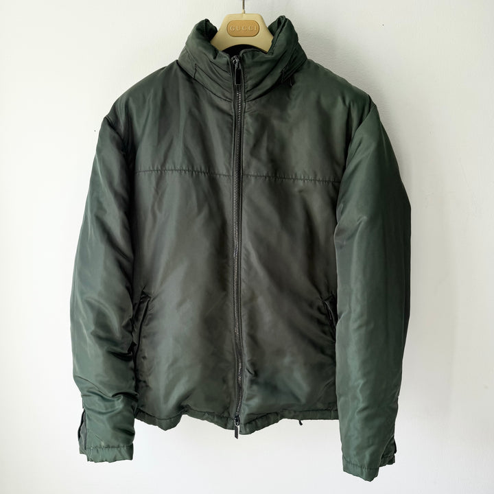 Gucci By Tom Ford FW1998 Cold Olive Double Zip Down Puffer Jacket