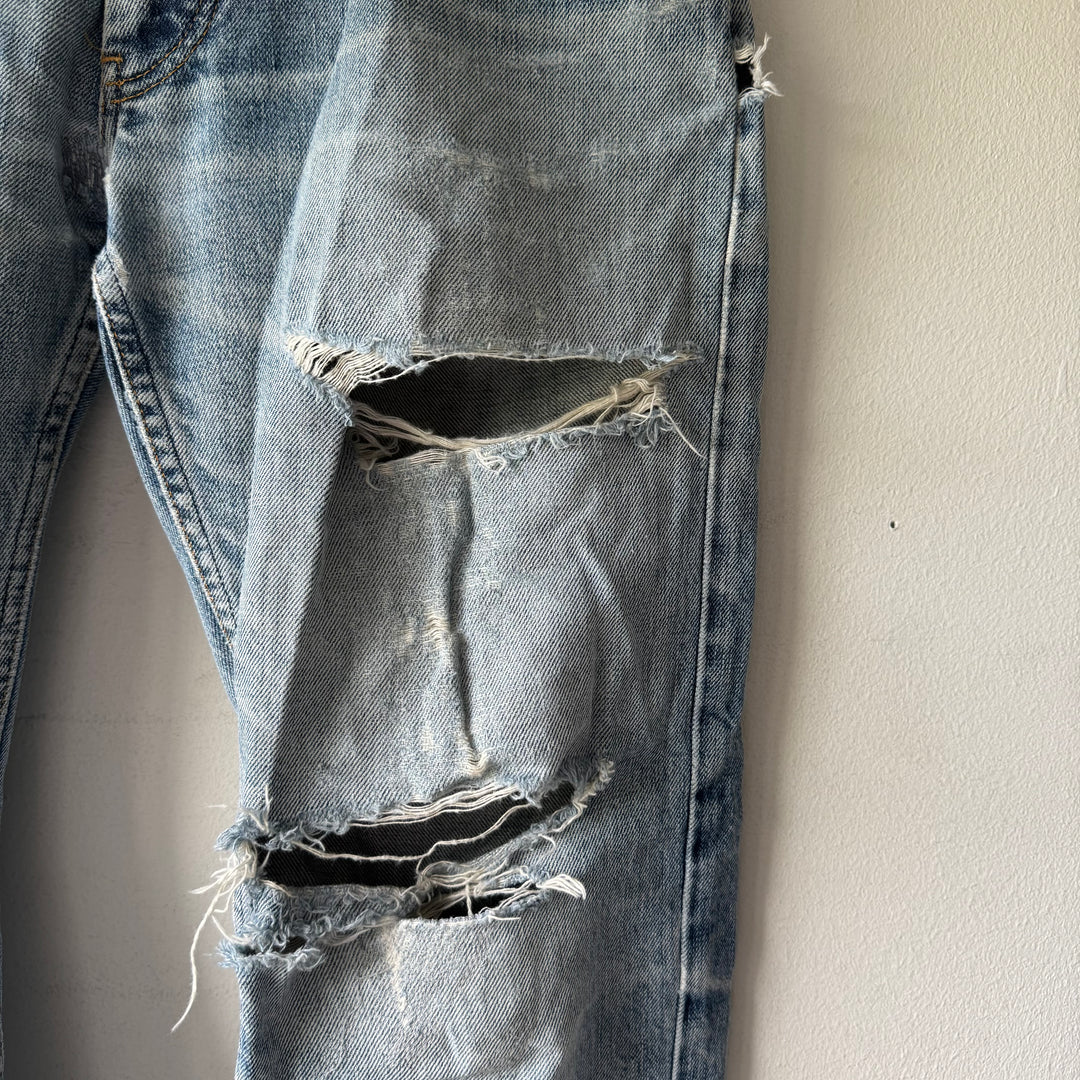 Helmut Lang 1998 Distressed Trashed Denim Jeans