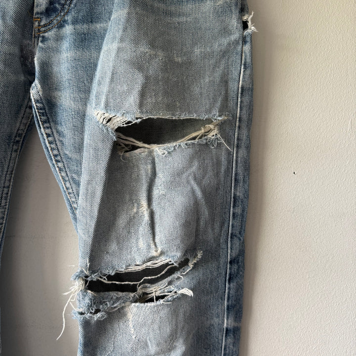 Helmut Lang 1998 Distressed Trashed Denim Jeans