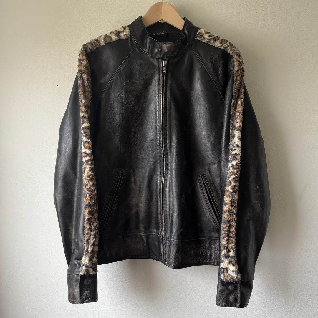AW2006 Martin Margiela Leopard Café Racer Leather Jacket