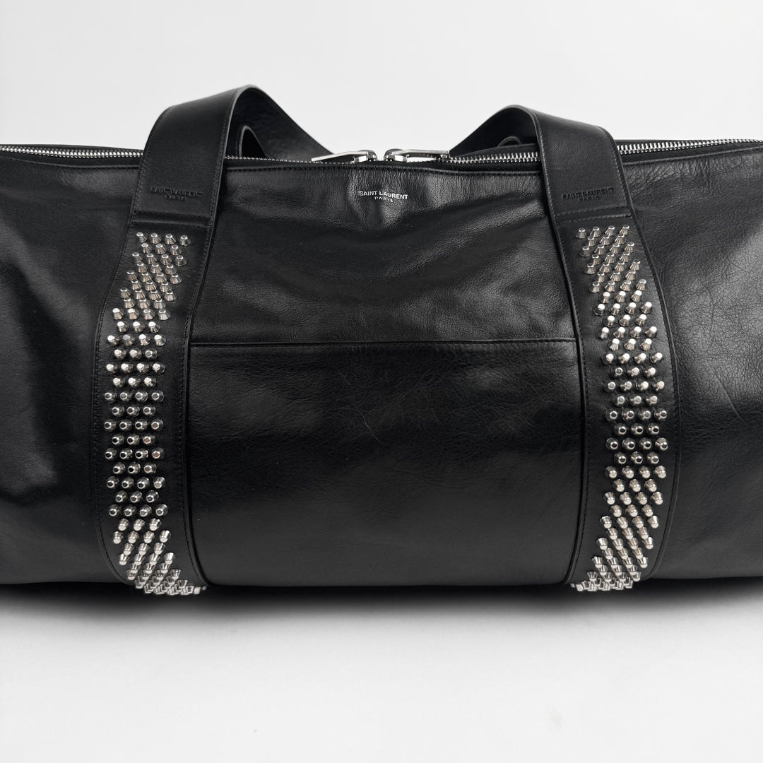 Saint Laurent By Hedi Slimane FW2014 Black Studded Leather Weekender Gym Bag