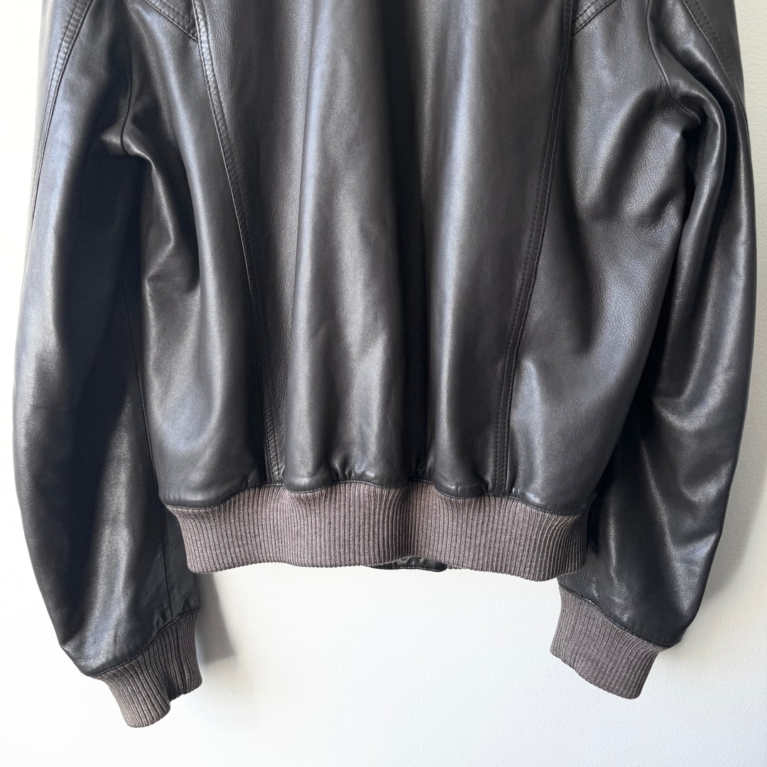 Dior Homme By Hedi Slimane AW2005 Brown Military Flight Blouson Leather Jacket
