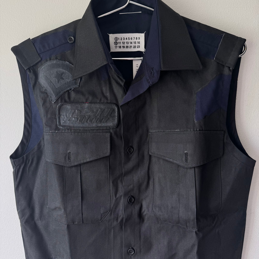 SS2003 Martin Margiela Artisanal Black Painted Officer Vest