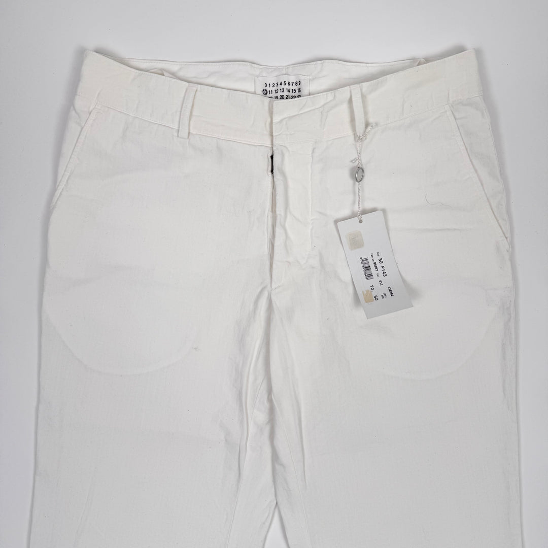 SS2005 Martin Margiela White Cotton Relaxed Straight Pants
