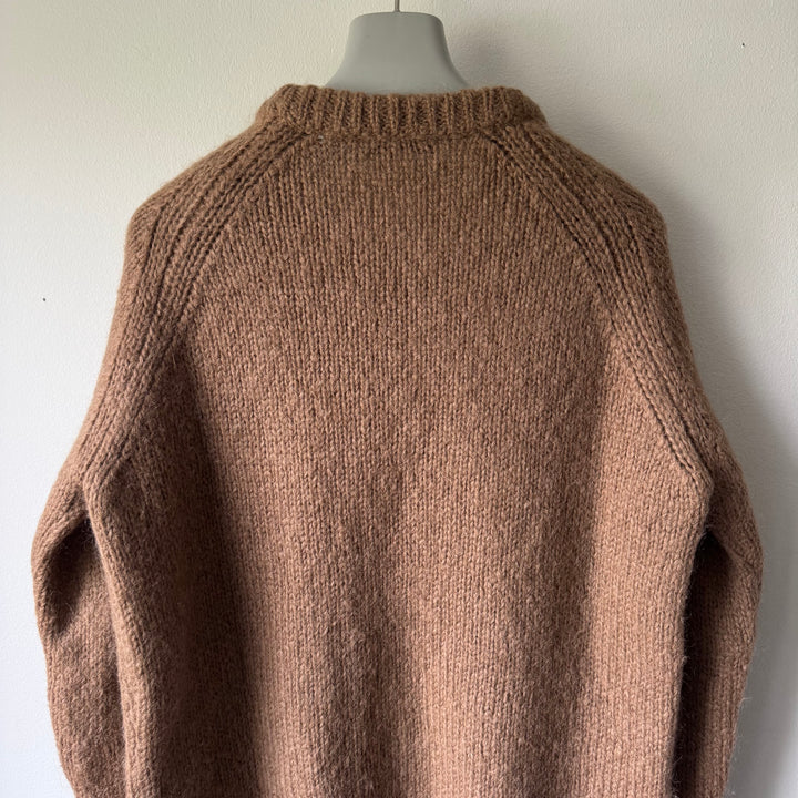Prada 2000's Brown Mohair/Wool Heavy Knit Pullover Sweater