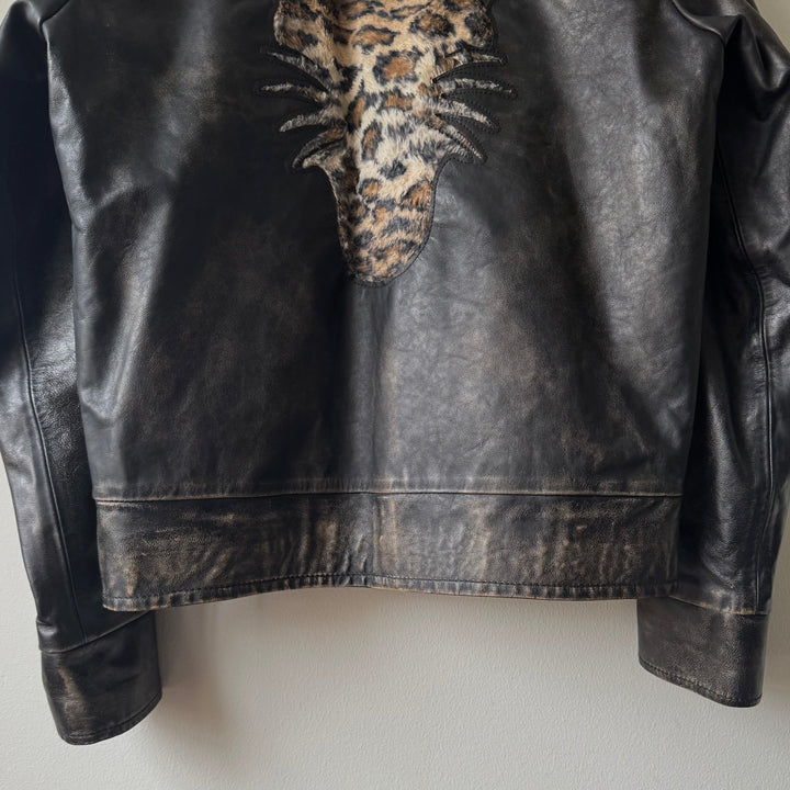 AW2006 Martin Margiela Leopard Café Racer Leather Jacket