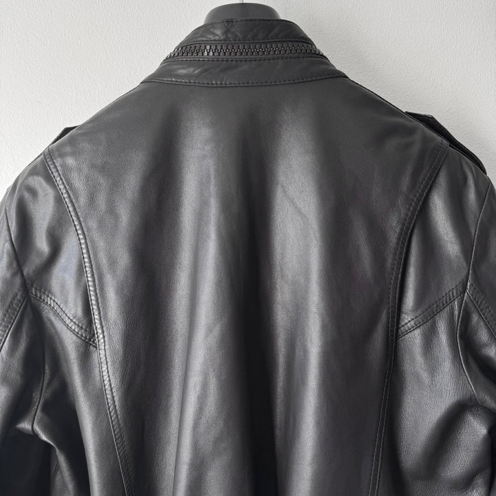 Dior Homme By Hedi Slimane AW2005 Brown Military Flight Blouson Leather Jacket