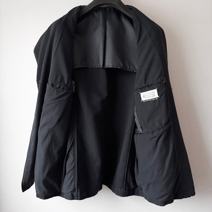 SS2004 Martin Margiela Navy Linnen/Cotton Double Breasted Short Coat