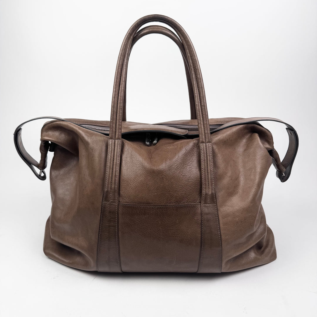 AW2014 Maison Martin Margiela Brown Large Leather Weekender/Duffle Bag