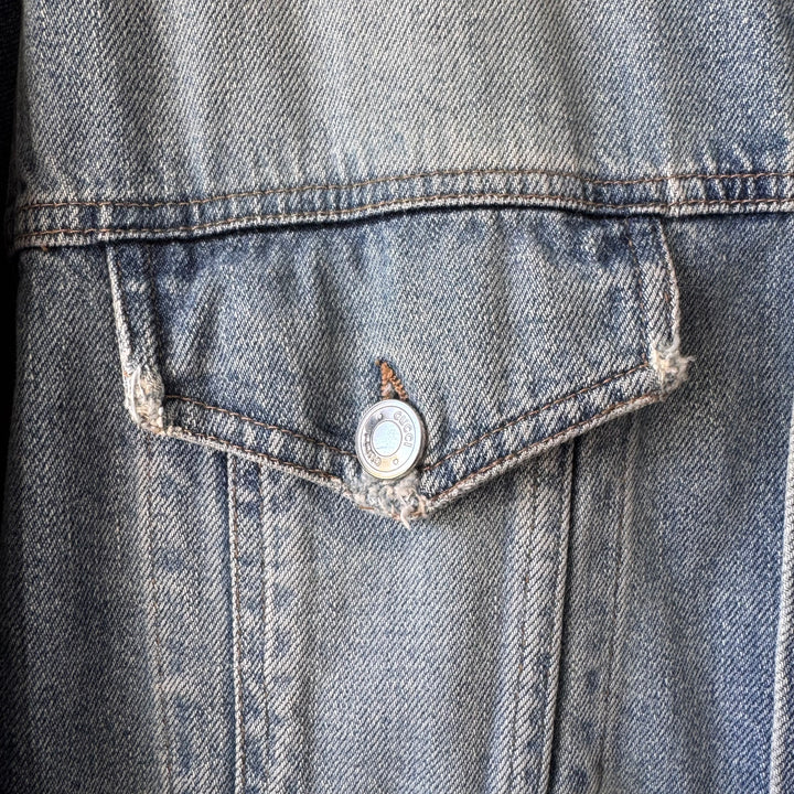 Gucci By Tom Ford 2000’s Light Blue Washed Distressed Denim Trucker Jacket