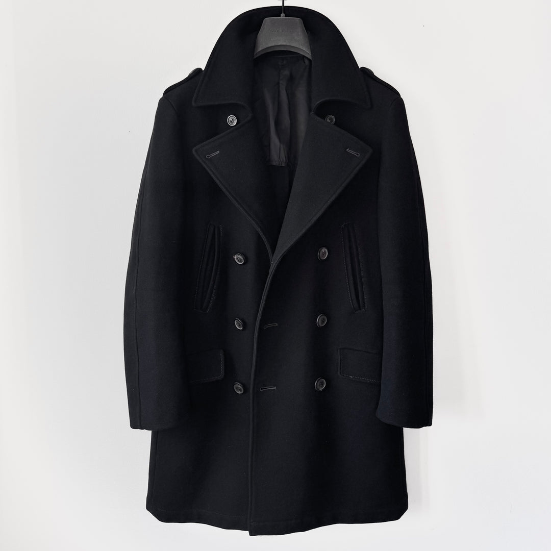 AW2006 Martin Margiela Black Wool Double Breasted Officer Army Coat