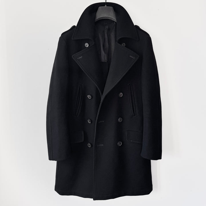 AW2006 Martin Margiela Black Wool Double Breasted Officer Army Coat