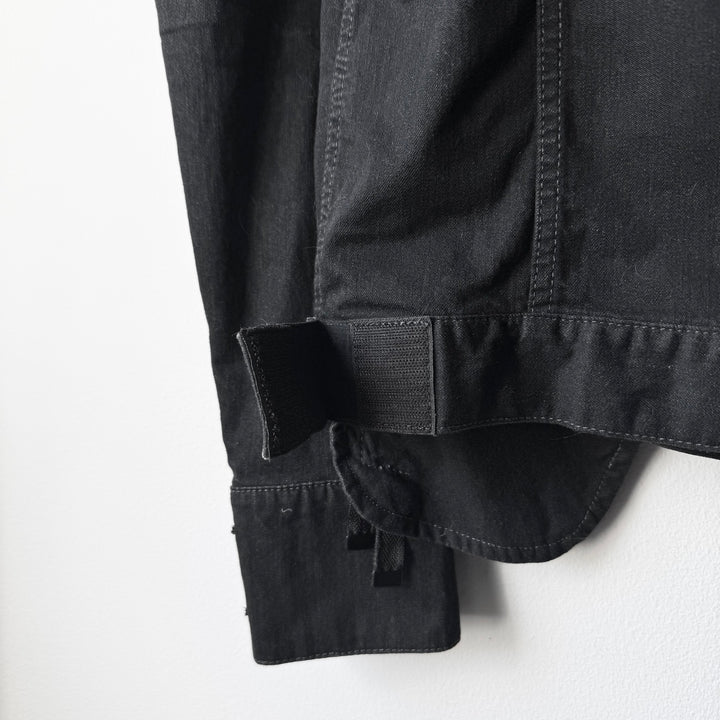 LGB Black Cotton Waxed Denim Back-Zip Jacket