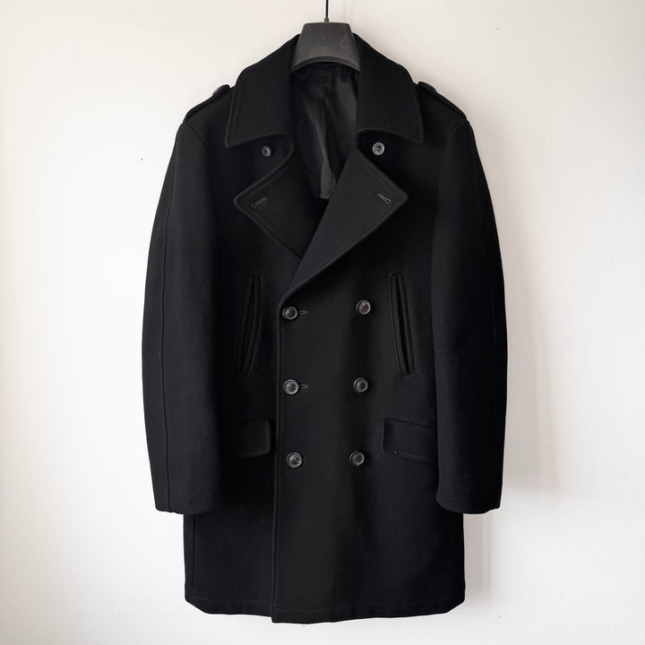 AW2006 Martin Margiela Black Wool Double Breasted Officer Army Coat