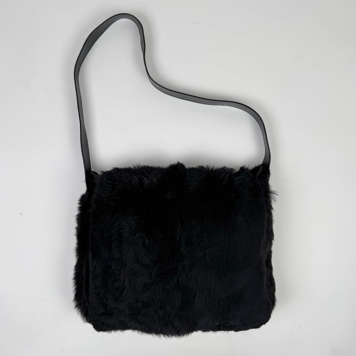 Gucci By Tom Ford SS1996 Reversible Rabbit Fur Leather Messenger Bag