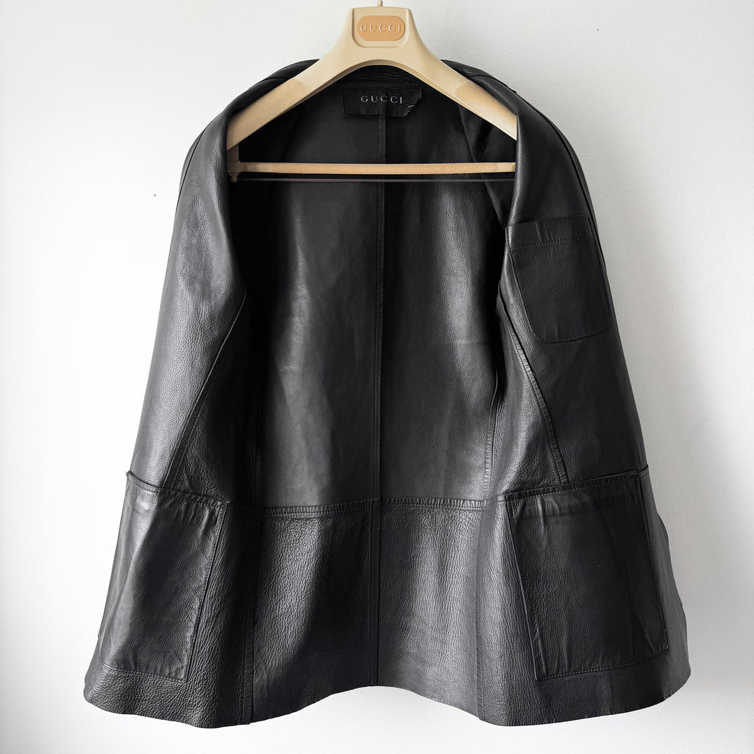 Gucci By Tom Ford FW1998 Brown Leather Blazer Jacket