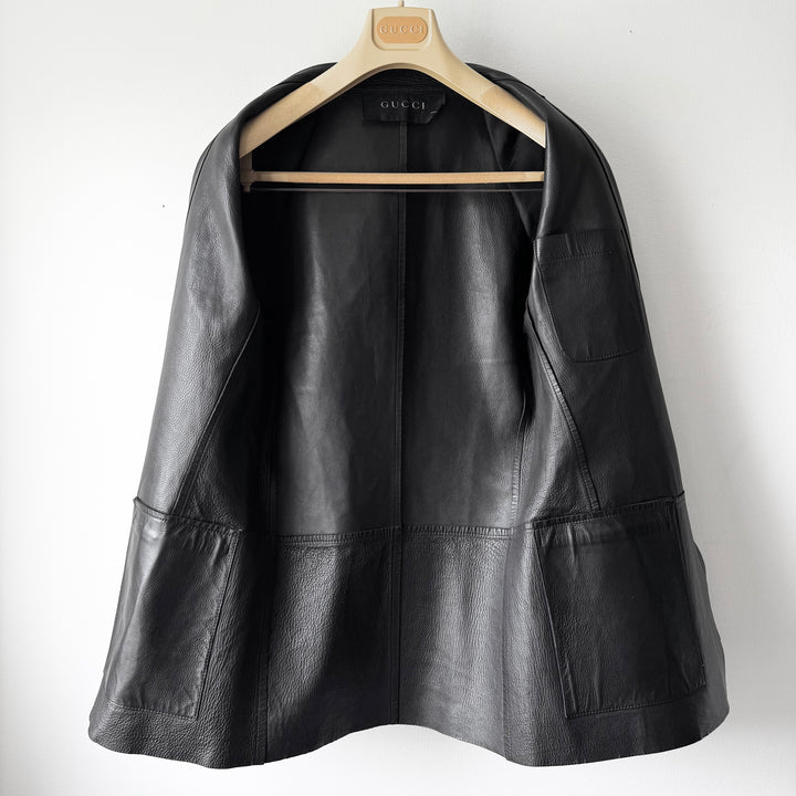 Gucci By Tom Ford FW1998 Brown Leather Blazer Jacket