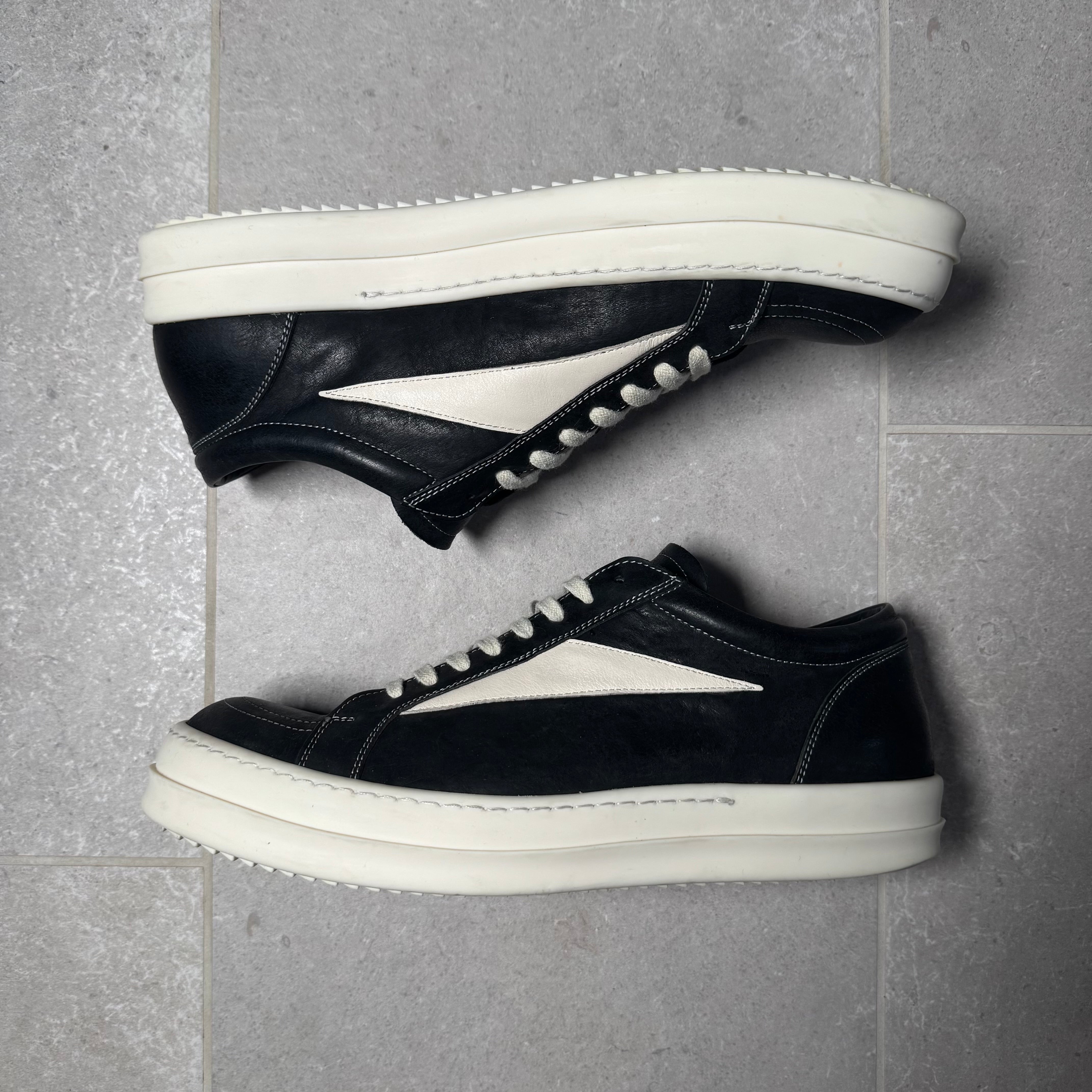 靴 rick owens vintage sneaker ss24 Rick Owens SS24 Mainline Vintage Leather Sneakers