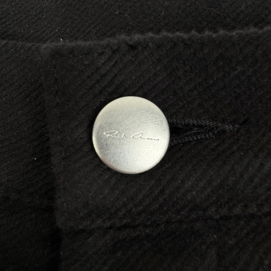 Rick Owens FW2024 Black Heavy Cotton Twill Bolan Banana Bootcut Pants