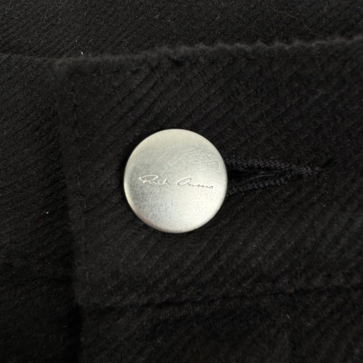 Rick Owens FW2024 Black Heavy Cotton Twill Bolan Banana Bootcut Pants