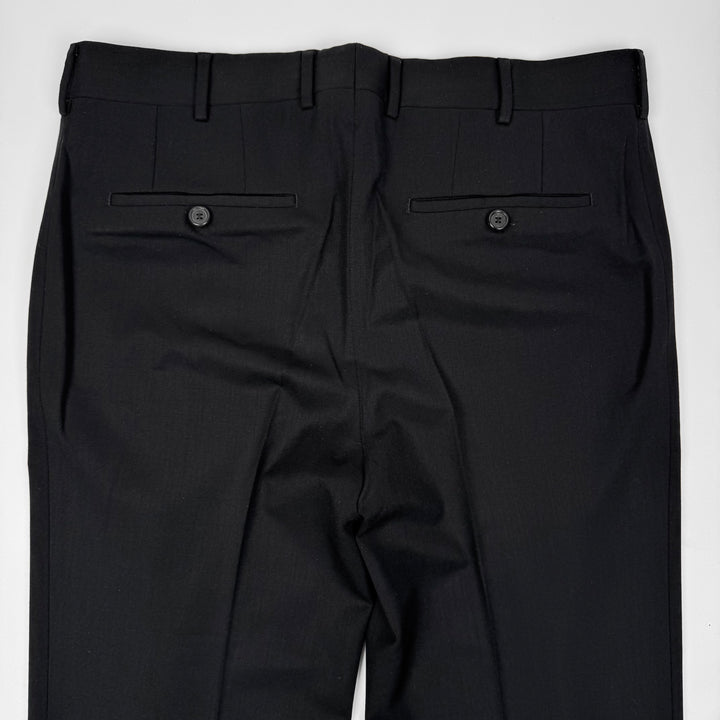 Prada FW2000 Black Stretch-Wool Pleated Suit Trousers/Pants