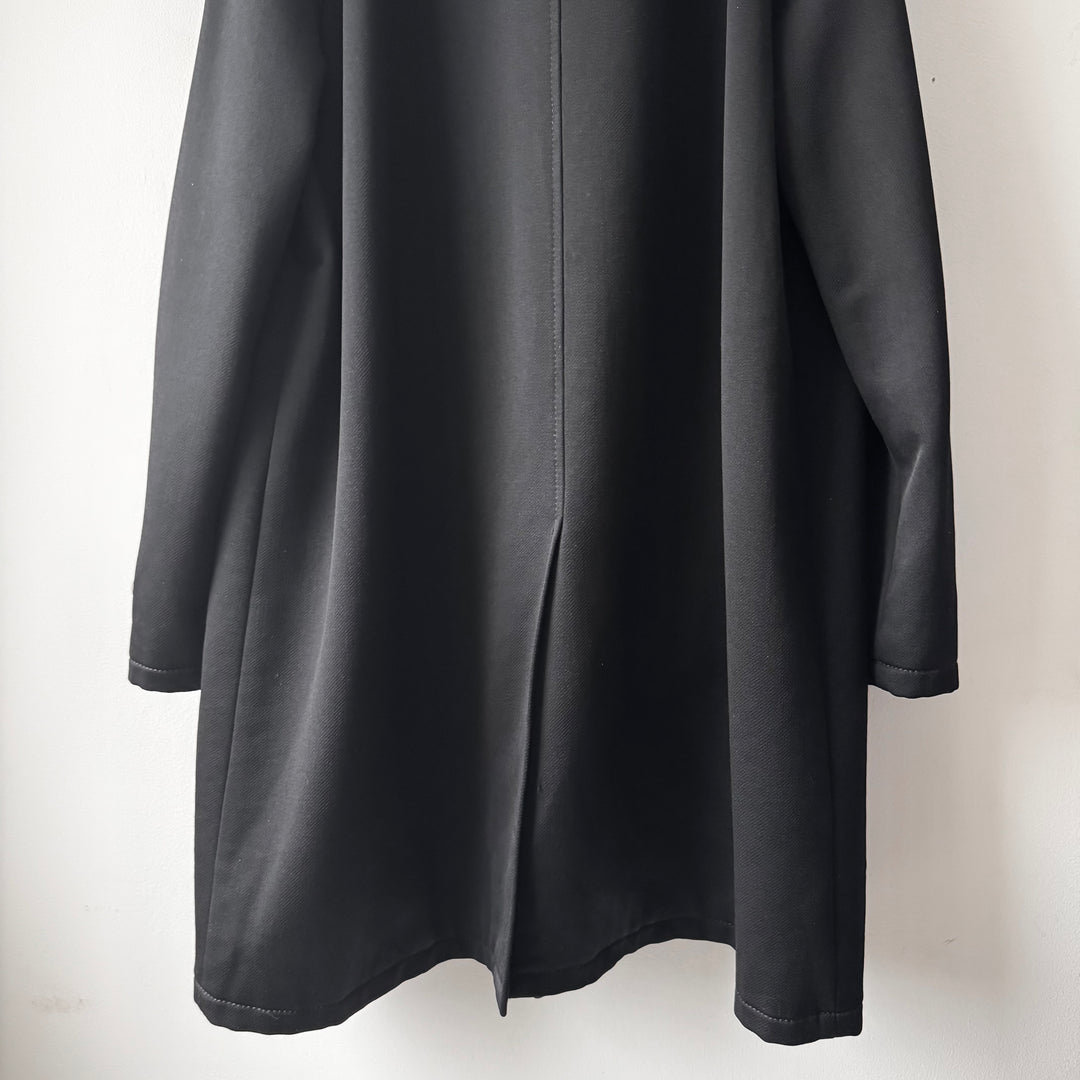 Prada 1990’s Black Wool Quilted Lined Car Coat