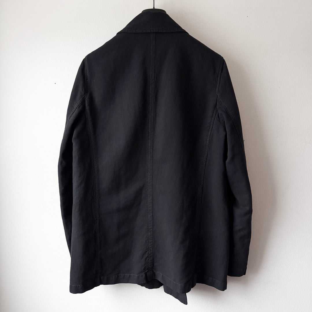 SS2004 Martin Margiela Navy Linnen/Cotton Double Breasted Short Coat