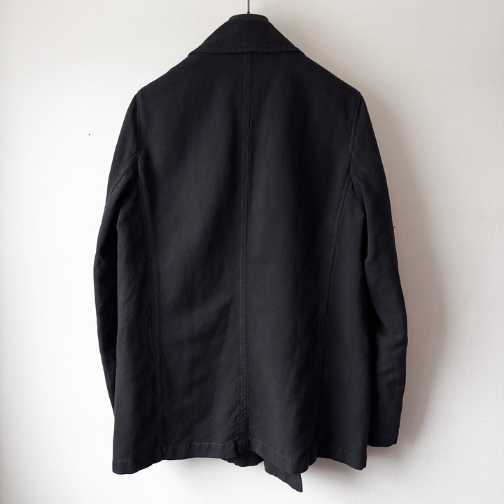 SS2004 Martin Margiela Navy Linnen/Cotton Double Breasted Short Coat