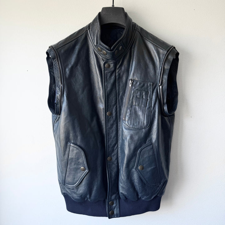 SS2007 Martin Margiela Petrol Multi-Zip Detachable Bomber Leather Jacket
