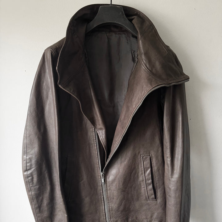 Rick Owens FW2009 Dust Bauhaus Pebbled Calf Leather Jacket