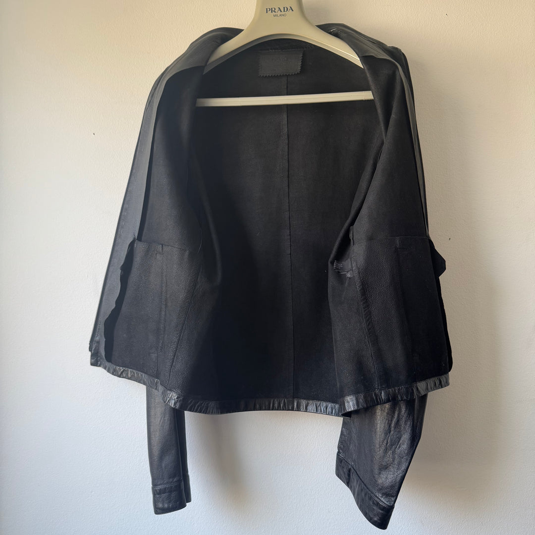 Prada SS2000 Cropped Nappa Leather Blouson Jacket