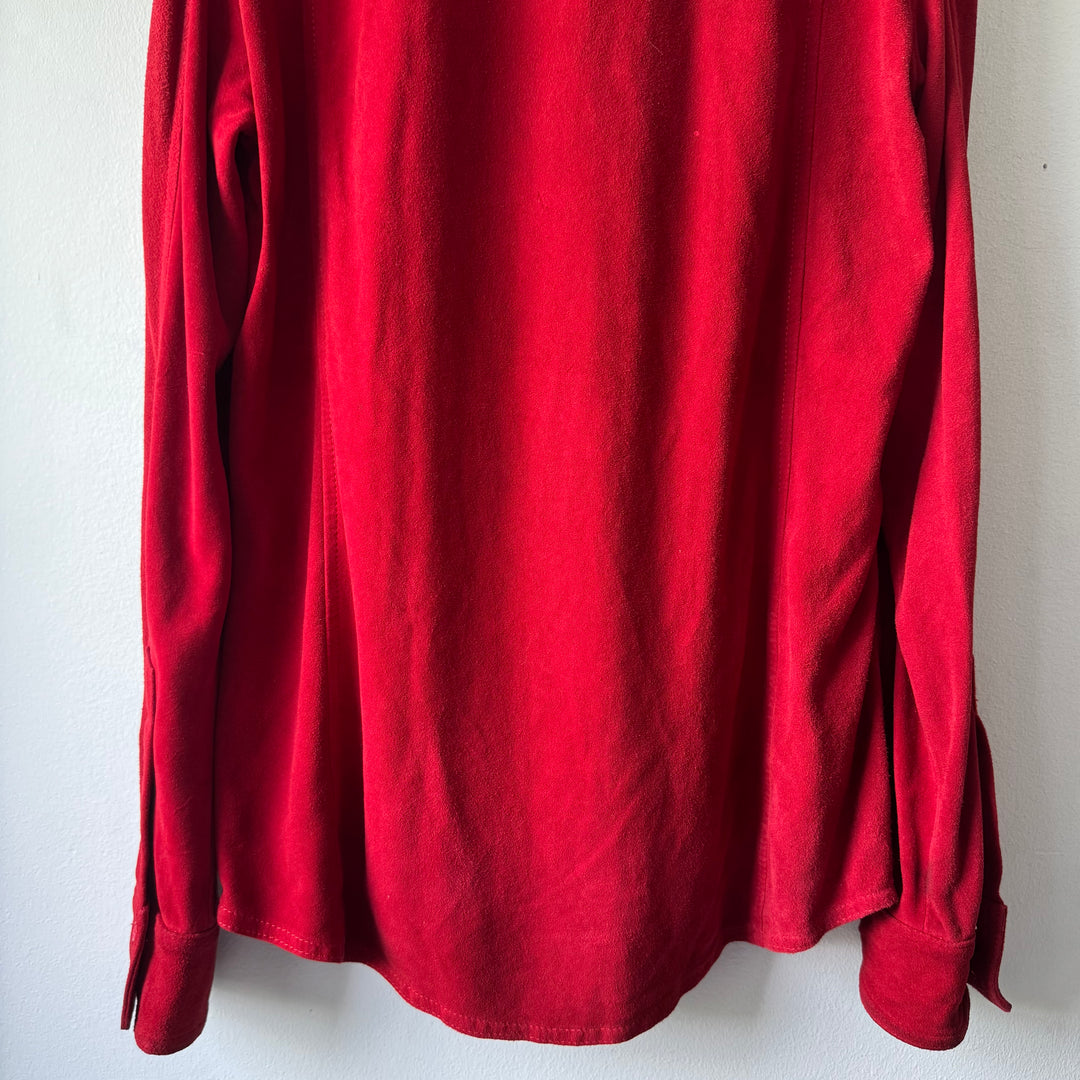 SS2008 Martin Margiela Red Multipocket Deer Suede Leather Overshirt Jacket