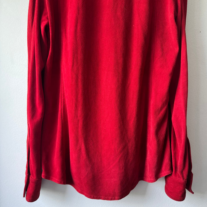 SS2008 Martin Margiela Red Multipocket Deer Suede Leather Overshirt Jacket