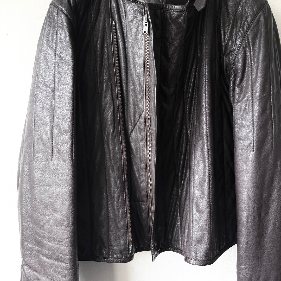 Yves Saint Laurent Rive Gauche By Tom Ford FW2003 Brown Fencing Leather Jacket