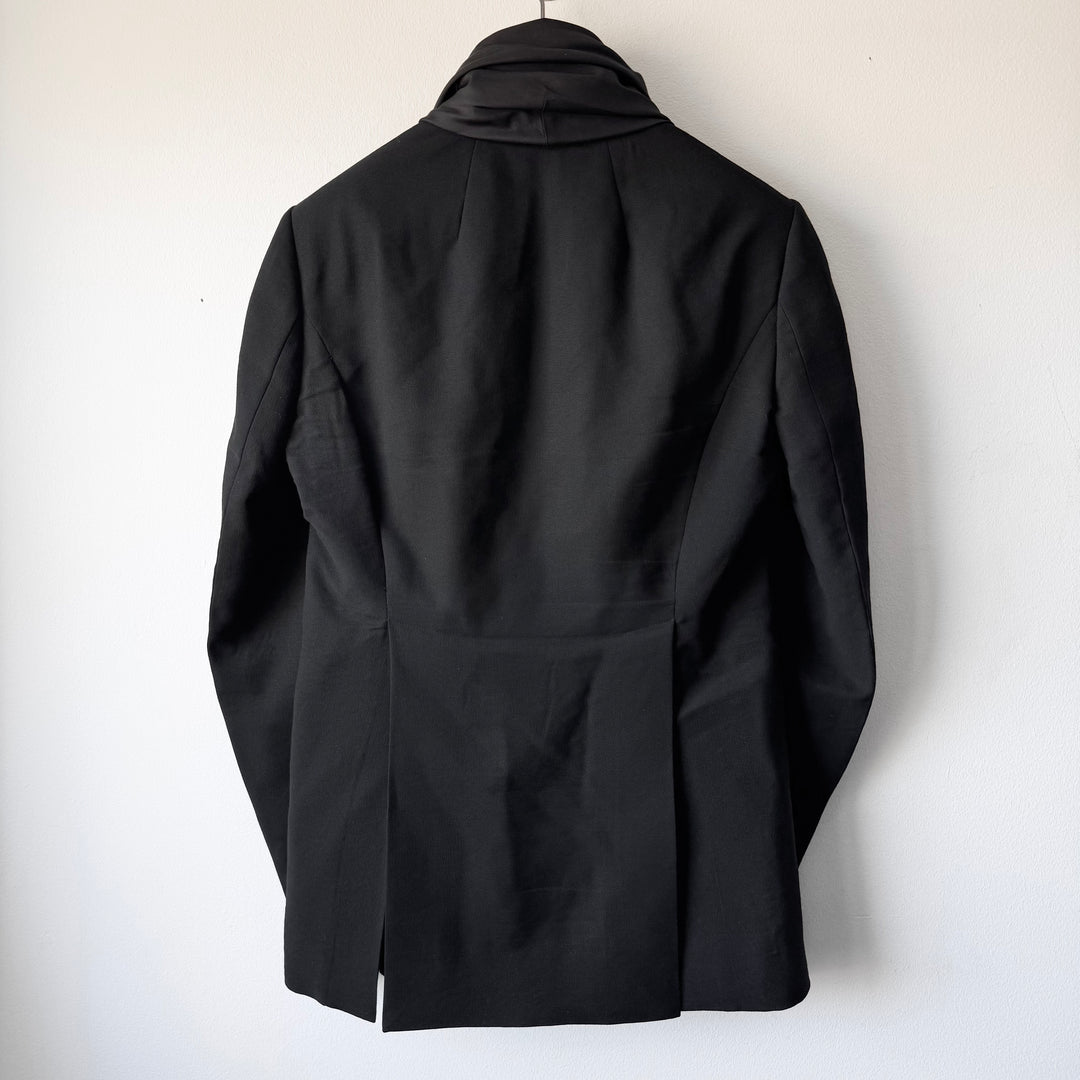 Rick Owens SS2015 Black Wool Silk Shawl Collar Blazer Jacket