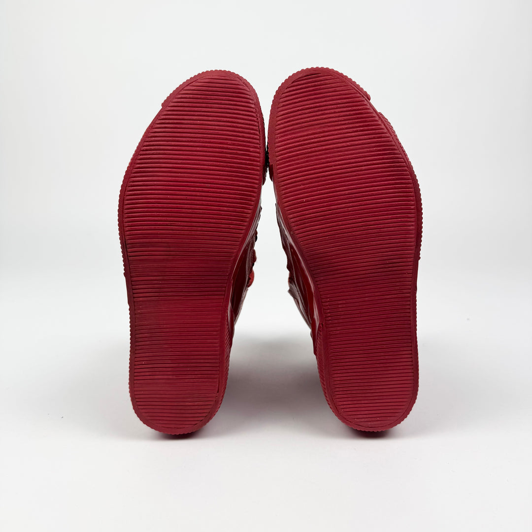 Boris Bidjan Saberi AW2015 Red Lamb Leather Bamba 2 High-Top Sneakers