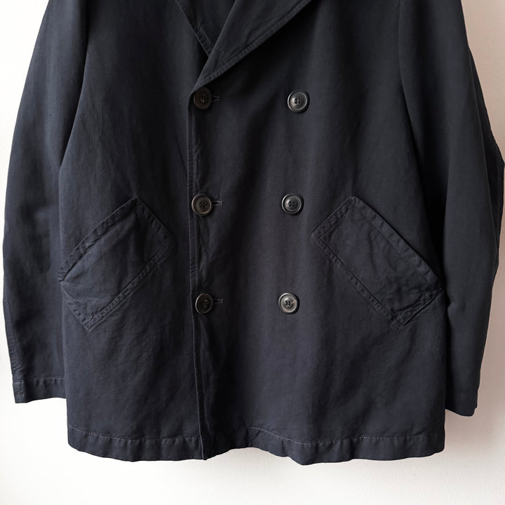 SS2004 Martin Margiela Navy Linnen/Cotton Double Breasted Short Coat