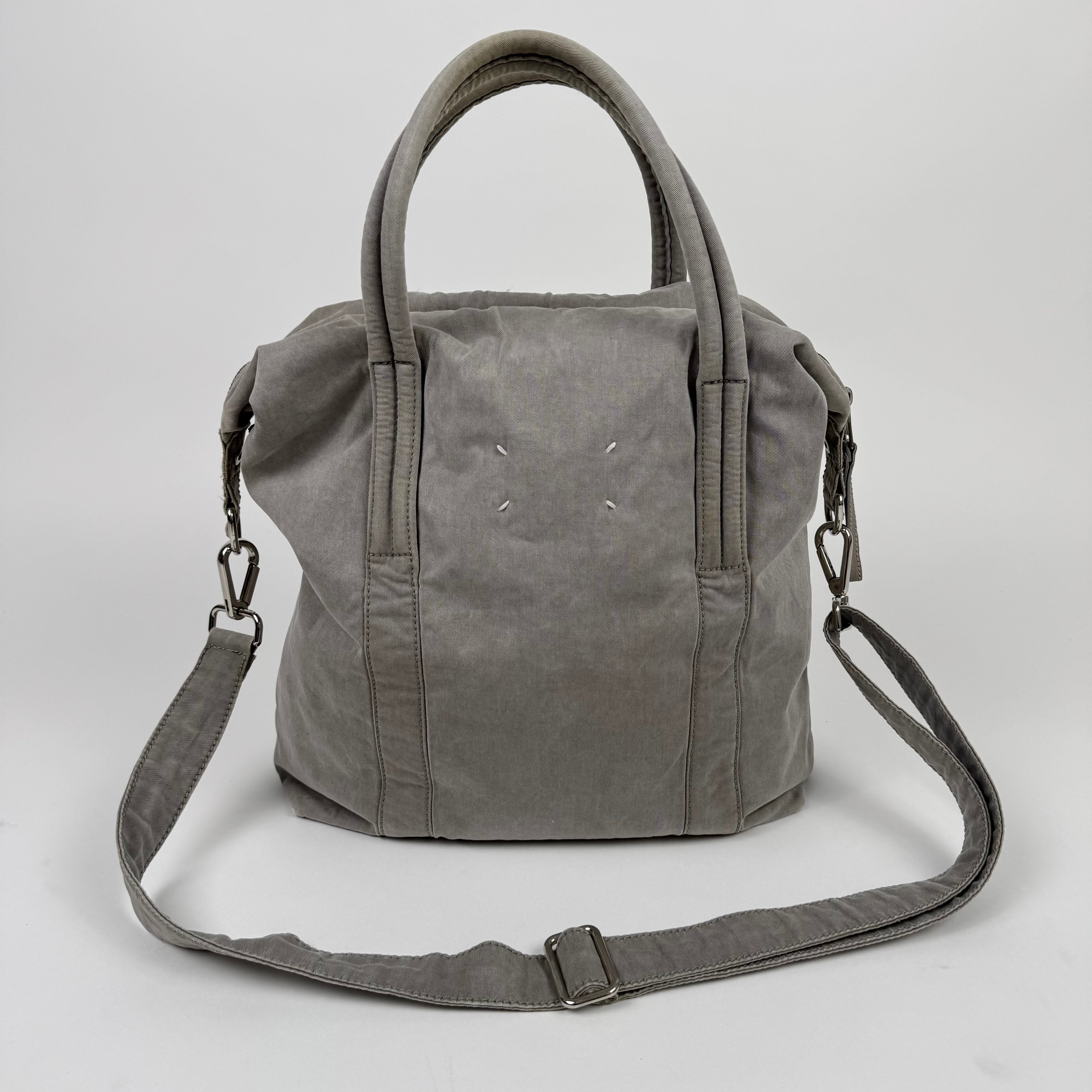 Martin Margiela 2010 Gray Cotton Canvas Crossbody Sailor Bag